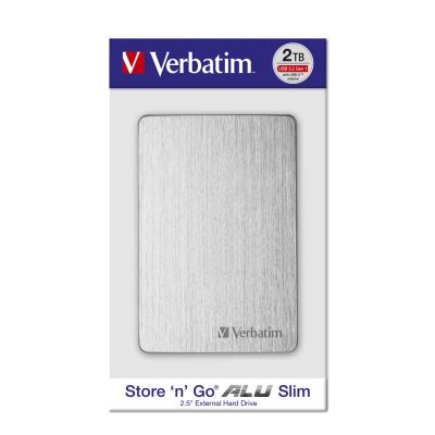 8. Verbatim Store 'n' Go ALU Slim External Hard Drive 1TB 2.5" USB Type-C 3.2 Gen 1 (3.1 Gen 1) Silver