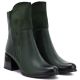 4. Women's green block heel ankle boots M.Daszyński SA269-1