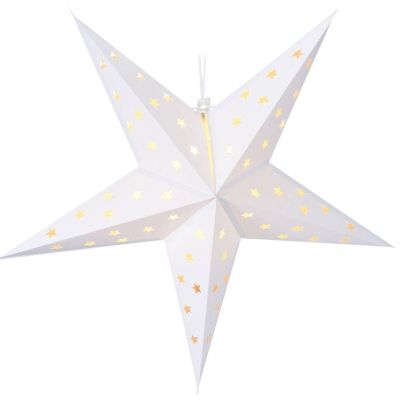 3. DECORATIVE PAPER STAR WITH LED ILLUMINATION 60CM WHITE TIMER
