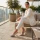 6. Women's transparent pumps with zircons, pointed toe, beige, Vinceza 66282