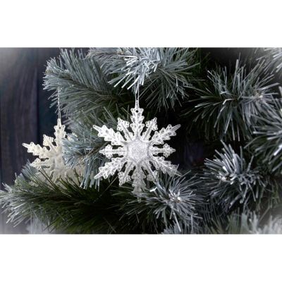 27. SNOWFLAKE BAUBLE PENDANT 2 PCS PATTERN 12 ARMS
