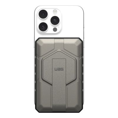 13. UAG Rugged 10K Power Bank – 10000 mAh with Stand, 10 W Wireless Charging, MagSafe Compatible, Cable Included (black/titanium)