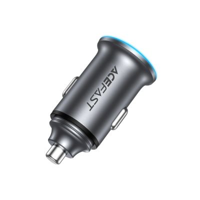 4. Acefast B15 65W USB-A + USB-C Car Charger - Gray