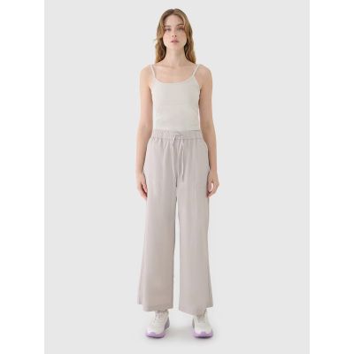 7. Women's casual wide-leg trousers 4F 4FWSS25TTROF1012-83S