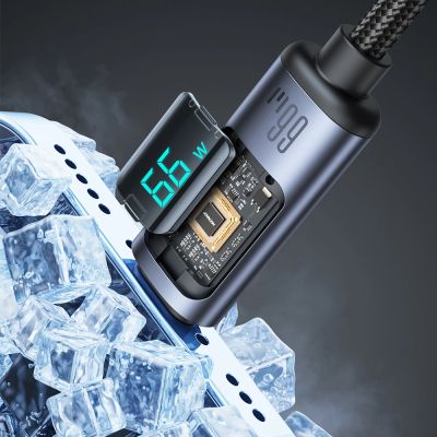 2. Joyroom Prism Series A16 USB-C / USB-A Cable 66W 1.2m with LED Display - Black