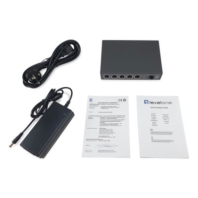 6. LevelOne GB PoE+ Switch 6-Port 65W 10Gbps