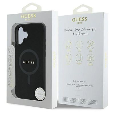 8. Guess Saffiano Classic Logo MagSafe iPhone 16 Plus Case - Black