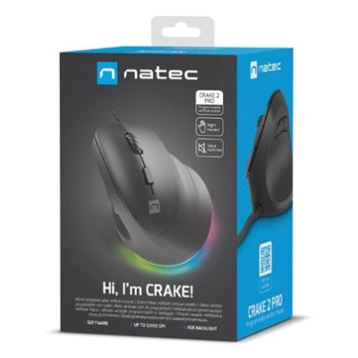 3. NATEC CRAKE 2 PRO VERTICAL MOUSE 12800DPI PROGRAMMABLE