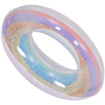 SWIMMING RING 90CM RAINBOW GLITTER PURPLE 35644