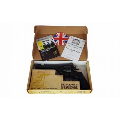9. WEBLEY MKVI .455 Police revolver, cal. 4.5 mm, Diabolo, 6-shot cartridges, 4" barrel, CO2 Black Ekp do17J