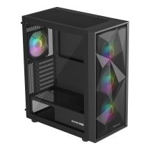 NATEC GENESIS DIAXID 605 ARGB MIDI TOWER USB-C GAMING CASE WITH WINDOW BLACK