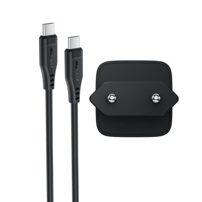 8. Acefast A118 30W GaN USB-C Wall Charger with USB-C - USB-C Cable 1.2m - Black