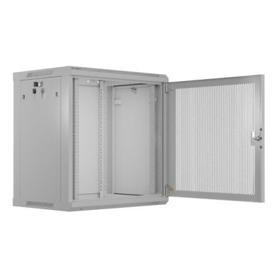8. Lanberg 19" 12U 600X450 gray wall-mounted RACK installation cabinet with perforated doors (flat pack)