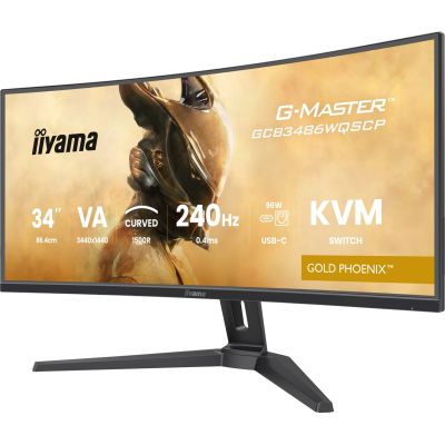 38. iiyama GCB3486WQSCP-B1 monitor 34" VA 3440x1440 500cd/m2 0.4ms 2xHDMI 2xDP USB
