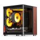 6. Jonsbo TK-0 PC Case, Mini-Tower, Mini-ITX, Tempered Glass, Wood - black