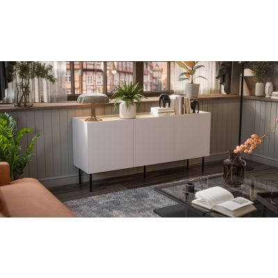 3. FELLINI chest of drawers 150x40x70 cashmere + oiled oak top