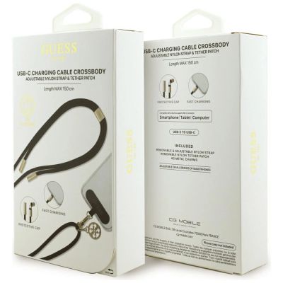4. Guess CBDY 4G Charm USB-C / USB-C Cable 150cm - Black