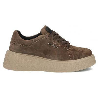 10. Women's brown leather sneakers on the platform Filippo DP7982