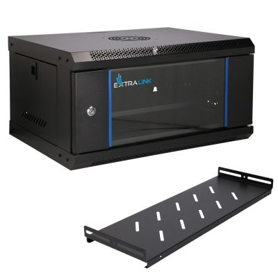 22. Extralink LITE 4U 530X400 WALL-MOUNTED RACKMOUNT CABINET BLACK Freestanding/Wall/Floor Rack Black