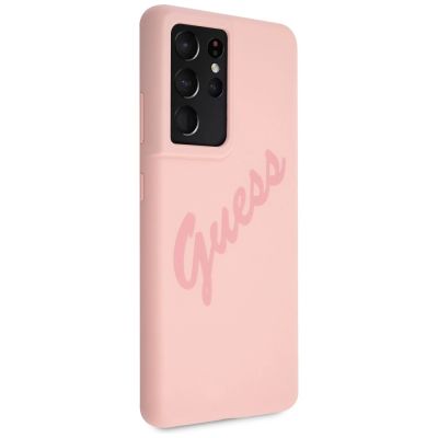 4. Guess GUHCS21LLSVSPI S21 Ultra G998 pink/pink hardcase Script Vintage