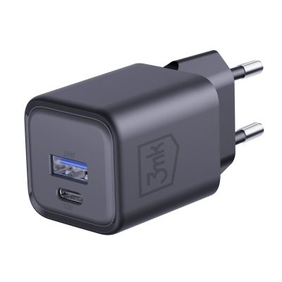 26. 3mk Hyper Charger PD 33W GaN QC4+ PPS AFC FCP SCP 1A1C Wall Charger - Black