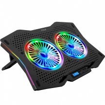 INCA Notebook Kühler 2x 115x15mm Lighter/RGB/1200RPM/2xUSB sw retail