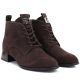 9. Women's leather ankle boots with high heels, suede, dark brown, Vinceza FIO27-67036