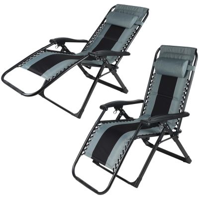 10. FOLDABLE GARDEN DECHAIR MULTIFUNCTIONAL 162X52/65X110CM BLACK AND GREY
