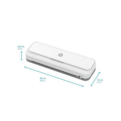 13. HP ONELAM 400 A3 Laminator, cold/hot, integrated trimmer, corner rounder, speed 40cm/min + 15 pouches: 3xA4, 4xA5, 4xA6, 4xB-CARD, white