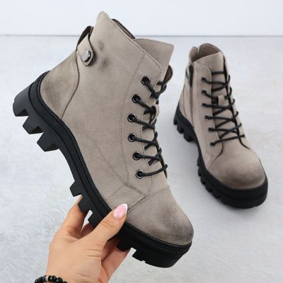 3. Khaki Women's Ankle Boots Potocki Z25-JE19317