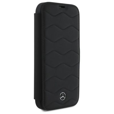 4. Mercedes MB Waves Leather Case for iPhone 16 Pro Max - Black