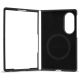 6. BMW M Leather Perforated Tricolor Stripe Metal Logos MagSafe Case for Samsung Galaxy Z Fold 8 - Black