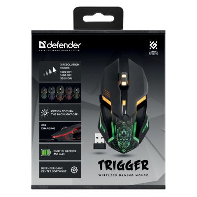 4. DEFENDER GM-934 TRIGGER OPTIC RF Wireless Mouse, 3200 DPI, 7 Buttons, 52934