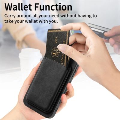 12. Synthetic Leather iPhone 17 Case with Detachable MagSafe Compatible Card Holder - Black