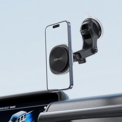 7. Acefast D42 Magnetic Dashboard Mount with Wireless Charger, MagSafe Compatible - Black