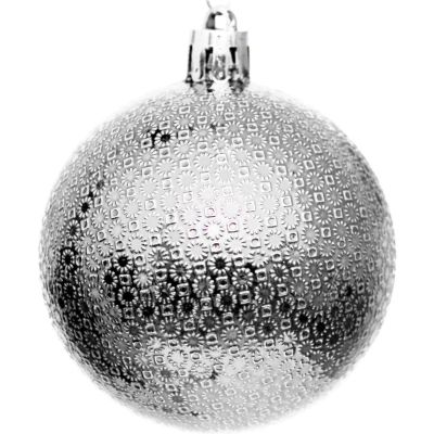 52. DECORATIVE PLASTIC BALL 6CM SET 35 PCS SILVER