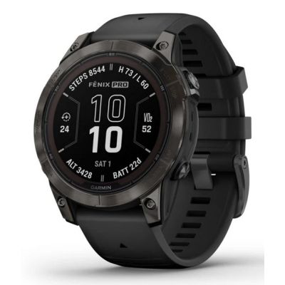 Garmin Fenix 7 Pro 47mm Sapphire Solar Carbon Gray DLC Titanium with Black Strap