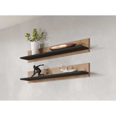 2. Shelf 125cm (2 pcs) SOHO lefkas oak + black
