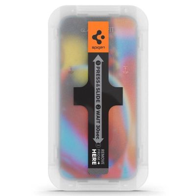 12. Spigen Glas.tR EZ Fit Tempered Glass for iPhone 13 / 13 Pro / 14 / 16e / 17e - 2 pcs.