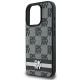 6. DKNY Checkered Pattern & Printed Stripes Case for iPhone 16 Pro Max - Black