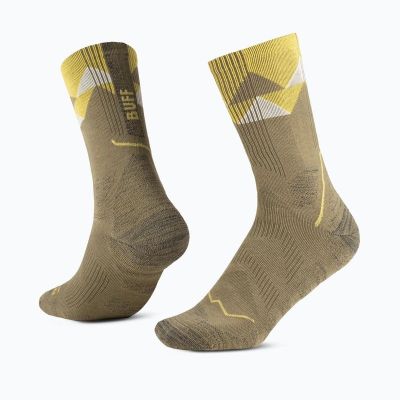 Buff Thermonet Over the Calf Socks - olive green