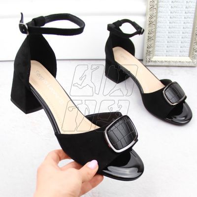 4. Sergio Leone W SK444A black suede high-heeled sandals