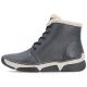 9. Women's leather ankle boots, insulated, black, Rieker 45946-00
