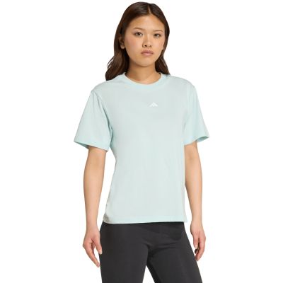 10. adidas Essentials Small Logo Cotton Light Blue Women's T-Shirt JY4965