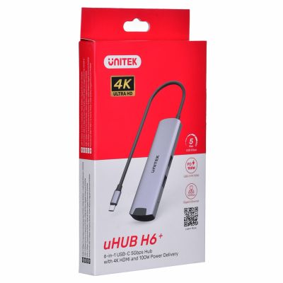 7. UNITEK ACTIVE HUB USB-C 5GBPS, HDMI RJ-45 PD 100W