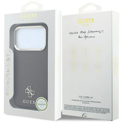 8. Guess Saffiano Small 4G & Classic Logo MagSafe Case for iPhone 18 Pro / 17 Pro - Burgundy