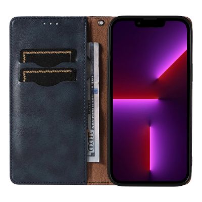 8. Magnet Strap Case Case for Samsung Galaxy S23 Ultra Flip Wallet Mini Lanyard Stand Blue