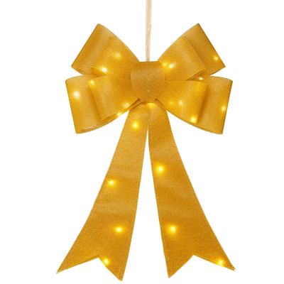 9. DECORATIVE BOW 60CM GOLD 25 LED