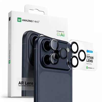 4. AmazingThing Sapphire Camera Glass for iPhone 17 Pro / Pro Max - with Blue Frame