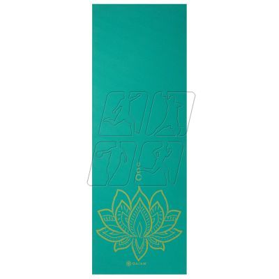 7. Double-sided Yoga Mat GAIAM Turquoise Lotus 6 MM 62344